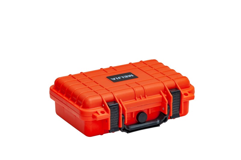 MEIJIA Portable All Weather IP67 Waterproof Protective Hard Case, Small Camera Case,Dry Case with Customizable Foam,Fit Use of Drones, Camera,Equipments, 11.65 â€x8.35â€x3.78â€(Orange) - Image 1